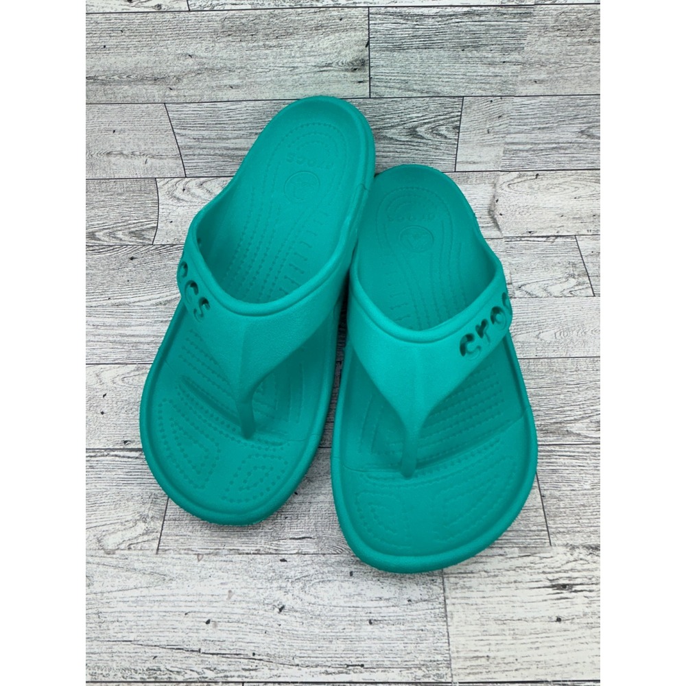 Crocs Athens Flip Flop Sandals Teal Green Mens 6 Womens 8 11999 Croslite Thong